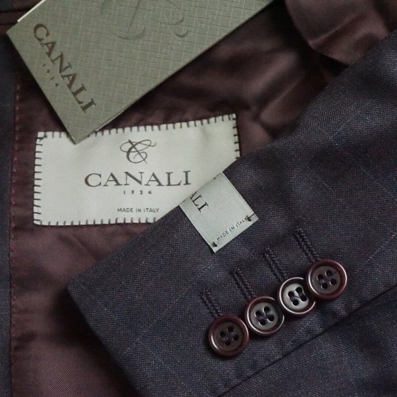 Canali 1934 CURRENT Dark Red Plaid Wool 2 Pc Suit Jacket Pants Sz 40R BRAND NEW - Picture 1 of 12